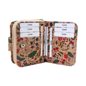 Custom Design Women's <b>RFID</b> <b>Blocking</b> Vegan Recycled Eco-Friendly Short Fashion <b>Wallet</b> with Polyester Lining and Cork Material - Product Image 6