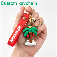 Porte-clés personnalisés, accessoires de porte-clés, porte-clés de Noël 3D en PVC OEM, porte-clés en caoutchouc ODM, breloques de sac, porte-clés en gros, souvenirs de Noël