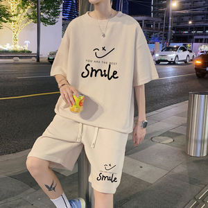 Conjunto de Verano Juvenil de Moda 2026 de Joychuang, Conjunto de Camiseta de Manga Corta y Pantalones Cortos de Seda Helada <span class=keywords><strong>para</strong></span> Hombre, Conjuntos Masculinos con Estampado Gráfico - Product Image 6