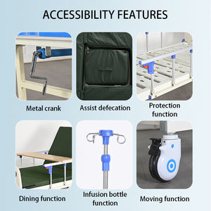 Заводская оптовая продажа ручные вращающиеся медицинские ручные больничные койки для пожилых людей с 2 функциями кривошипа - Product Image 4