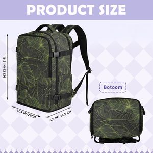 Unisex Green Tropical Leaf Print Fashion Casual Sports Custom Backpack Polyester <b>Waterproof</b> Zipper Closure Laptop Travel Bag - Product Image 6
