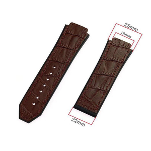 Bracelets de montre de remplacement avec logo personnalisé <span class=keywords><strong>Bracelet</strong></span> en <span class=keywords><strong>cuir</strong></span> pour la série Mode Hommes Femmes <span class=keywords><strong>Bracelet</strong></span> de montre de sport en <span class=keywords><strong>cuir</strong></span> de silicone 19mmX25mm - Product Image 5