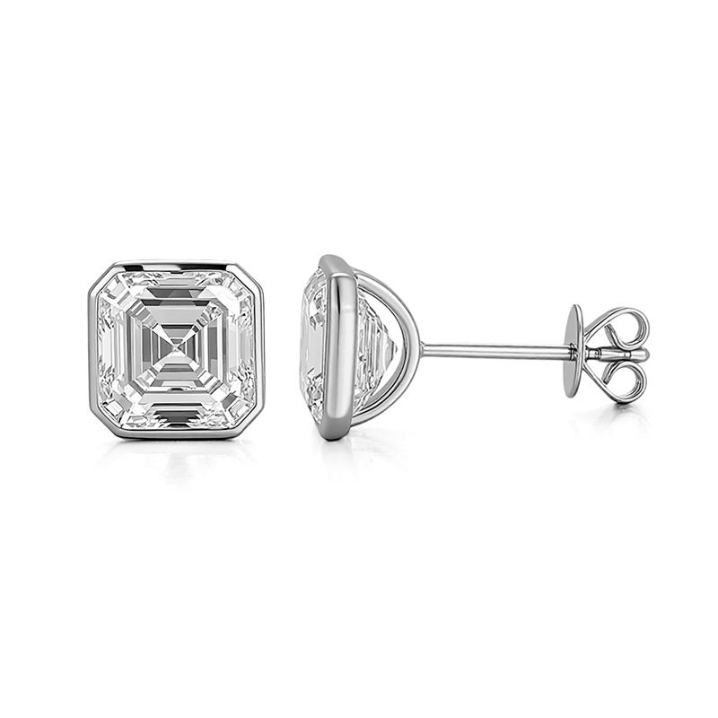 18k white gold lab diamond earring
