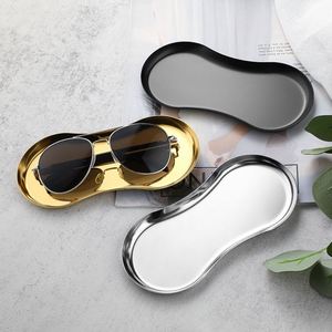 <b>Mini</b> Eyeglass Shaped Jewelry Storage Trays Stainless Steel Jewelry Display Tray Home Decoration Serving Plate Shell Shape Dish - Product Image 3