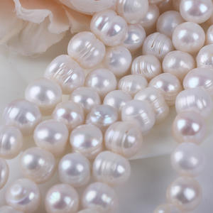 Perlas Sueltas de Agua Dulce Naturales al por Mayor, Tiras Cortas de 18cm12-13mm, Casi Circulares, Perforadas, Semi-Acabadas, para Hacer Pulseras DIY - Product Image 5