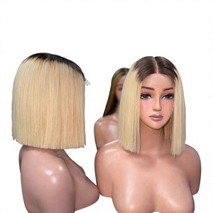 Perruques sans colle en cheveux naturels Remy vietnamiens, longues, blond roux, avec dentelle frontale, pour femmes noires - Product Image 1