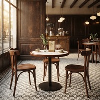 Table ronde de café en marbre de style moderne pour l'hôtellerie, mobilier commercial, personnalisation possible
