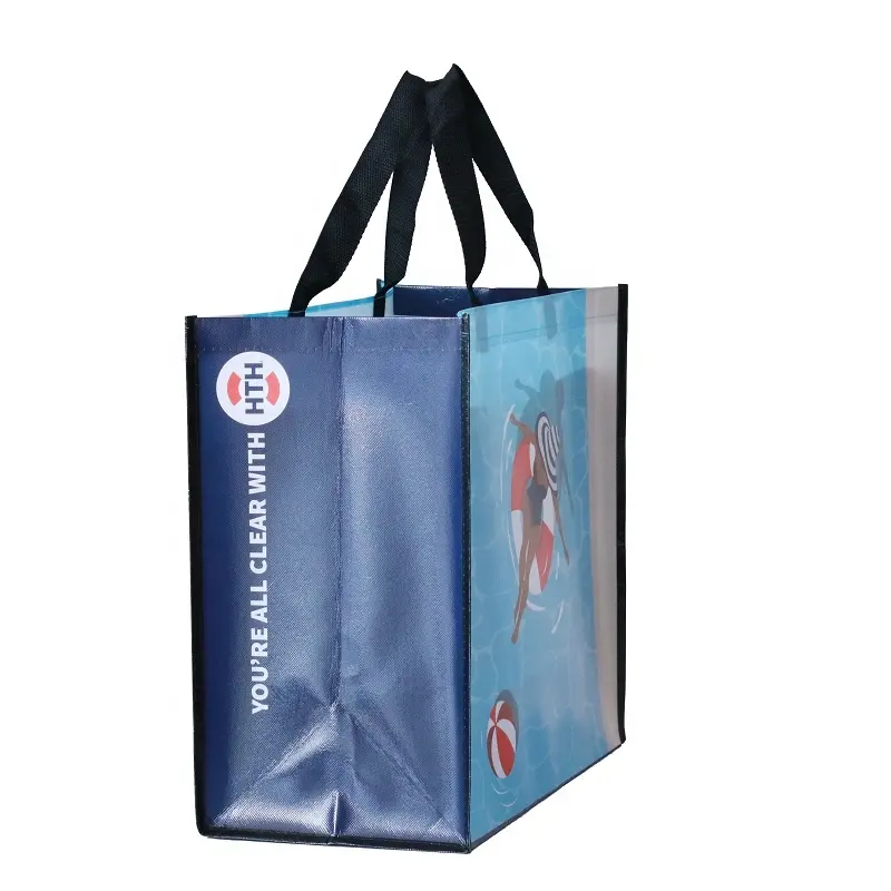 थोक पुनर्नवीनीकरण गैर बुना पर्यावरण के अनुकूल सुपरमार्केट किराना टोट शॉपिंग बैग