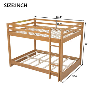เตียงสองชั้นไม้สน ไม้เนื้อแข็ง ขนาดใหญ่ ทนทาน สำหรับห้องนอนหอพัก - Product Image 4