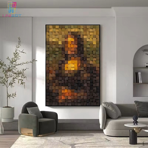 ユニアート 3D ウォールアート ポップアート モダン モナリザ 木製モザイク絵画 アート リビングルーム ポーチ 廊下 装飾絵画 - Product Image 5