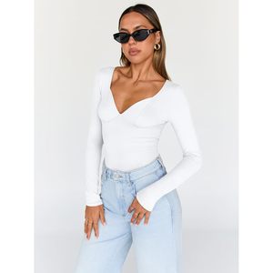 Women's Long Sleeve V Neck <b>Blouse</b> Spandex Polyester Knitted Elastic Everyday Top - Product Image 3