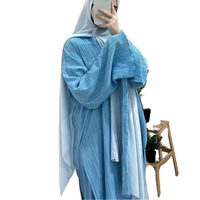 Abaya plissée en tissu polyester de haute qualité, nouvelle conception personnalisée, style Ramadan, sans plis, respirant, antistatique