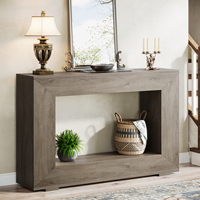 Table console ronde en corne de style rustique industriel, table de canapé d'entrée avec rangement pour couloir, style animal, fabrication artisanale
