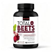OEM ODM Total Beets Vegan Capsules, Capsules végétales à base d'extrait de racine de betterave, de pépins de raisin et de baies d'aubépine, pour soutenir la santé cardiaque