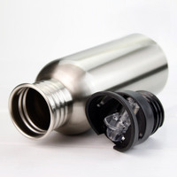 Bouteille d'eau en acier inoxydable à sublimation pour le voyage, bouteille isotherme à double paroi avec paille et couvercle 400/500/600 ml Topjlh