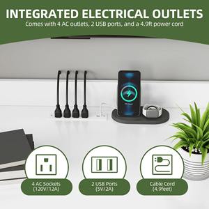 Meuble TV mural moderne en bois blanc de grande taille avec rangement pour salon - Product Image 6