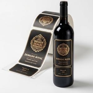Etiquetas Personalizadas para Botellas de Vino Tinto con Patrón Rizado en Relieve, Resistentes al Agua y a los Arañazos, de Vinilo, para Supermercados - Product Image 4