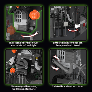 Kaiyu - Juego de Bloques de Construcción de Casa Embrujada de Vampiros para Halloween, Modelo de Plástico ABS, Rompecabezas de Juguete para Niños - Product Image 4