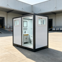 Unité de salle de bain préfabriquée portable de luxe à design moderne, avec structure en acier galvanisé, pour toilettes et douche mobiles, idéale pour l'extérieur (vente en gros)