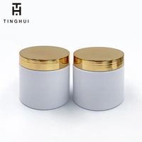 Pot cylindrique en plastique PET transparent vide de 100 ml, 120 ml, 150 ml, 200 ml, 250 ml avec couvercle doré, emballage cosmétique de luxe pour crème