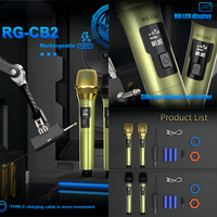 Microphone sans fil à main professionnel Batterie au lithium rechargeable 1800mA adaptée aux soirées karaoké