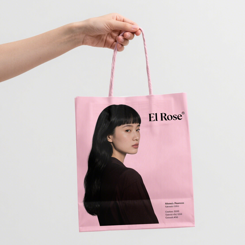 Custom Paper Bag Champagne Gold Elegant