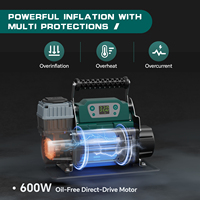 VEBU 150PSI Kompresor Udara Digital 600W Baja dengan Layar Tampilan Digital, Pengisi Ban 12V dengan Fitur Mati Otomatis dan Monitor Preset 160LPM