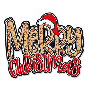 New Design Wholesale Chenille <b>Patches</b> Heat Press Merry Christmas Sequin <b>Patches</b> Alphabet - Product Image 5