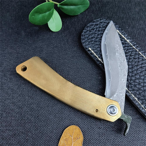 Mini couteau de camping à lame fixe tout en acier, couteau portable tranchant pour viande et fruits avec manche personnalisable, lame 5Cr13Mov - Product Image 2