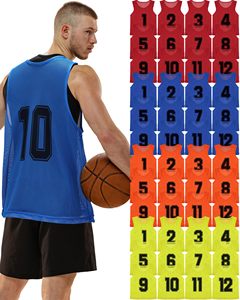 48 Chalecos Deportivos para Adultos, de Malla de Nailon, para Fútbol, <span class=keywords><strong>Baloncesto</strong></span>, Entrenamiento de Equipos, Secado Rápido - Product Image 1
