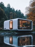 Maison conteneur à prix d'usine Voros, bureau type Apple Cabin, maison conteneur personnalisée au design moderne et luxueux