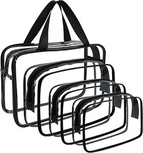 Pochette de voyage transparente en PVC et nylon, mignonne, pour maquillage, organiseur de rangement, trousse à cosmétiques zippée, pochette à monnaie de voyage - Product Image 1