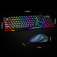 Combo de Teclado y Ratón para Juegos TF200 Slim Mini, con Cable, Receptor USB, Resistente al Agua, para Computadora Portátil y de Escritorio, Universal