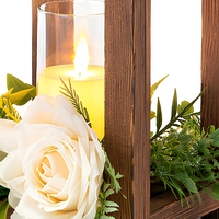 Porte-bougie en bois de style farmhouse, rustique, pour centre de table de mariage, décoration d'intérieur