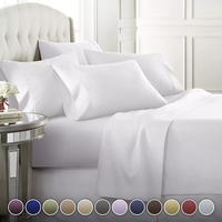 Vente en gros directe usine, très demandé : Ensemble de literie couleur personnalisée, ensemble de draps blancs unis pour hôpitaux et hôtels, en polycoton pour la maison