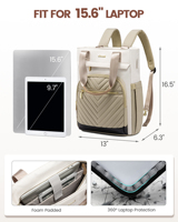 LOVEVOOK 2023 Trendy New Style Voyage Travail Collège Sac à dos Convertible Business Tote Daypack avec USB Sac à dos pour ordinateur portable pour les femmes
