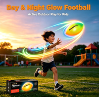 Ballon de football américain lumineux à LED, ballon de rugby en PVC qui brille dans le noir, jouet de sport pour enfants, camping en plein air, plage, fête