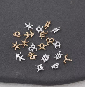 Delicados Dijes <span class=keywords><strong>de</strong></span> Constelaciones <span class=keywords><strong>de</strong></span> los 12 Signos del Zodiaco en Oro <span class=keywords><strong>de</strong></span> 14K para Hacer Joyería DIY, Collares y Pulseras Permanentes - Product Image 5