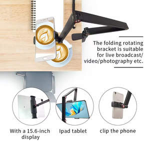Soporte para Teléfono y Tablet para Cama, Soporte para Monitor Multiángulo con Diseño de Abrazadera de 3 Brazos, Soporte Metálico para Portátil para Oficina en Casa - Product Image 5