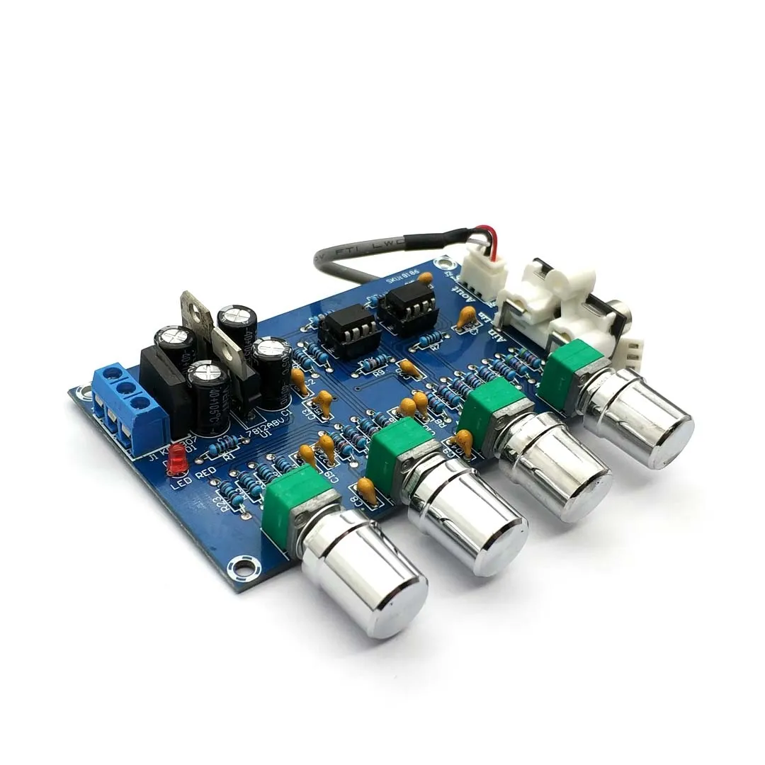 NE5532 Stereo pre-amp preamplifikatör ton kurulu ses 4 kanal amplifikatör modülü 4CH CH kontrol devresi telefon Preamp