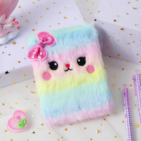 Carnet à spirales en peluche de dessin animé, nouveau pour l'automne et l'hiver, broderie mignonne pour fille, cadeau pour étudiant, journal intime