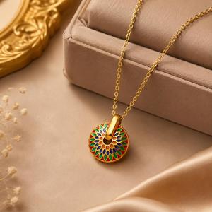 Collar de Moda para Mujer, Chapado en Oro de 18K, Acero Inoxidable, Colgante con Forma de Corazón, Letra, Cuadrado, Gota de Agua, Lazo, Cadena de Serpiente - Product Image 5