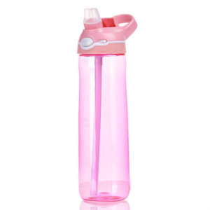 Nouveau design 26oz bouteilles d'eau froide en plastique Tritan sans BPA enfants bouteille à couvercle rabattable avec paille - Product Image 6