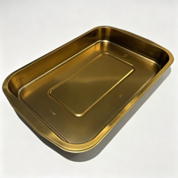 Contenants alimentaires en plastique CPET noir et or de luxe, durables, pour la vente en gros, compatibles micro-ondes, réutilisables, pour la préparation des repas