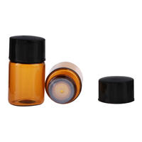 Bouteilles en verre, huile essentielle 1ml, 2ml, 3ml, 5ml, Mini pots d'échantillon en verre, couleur ambre, avec bouchon intérieur et bouchon à vis, vente en gros, pièces