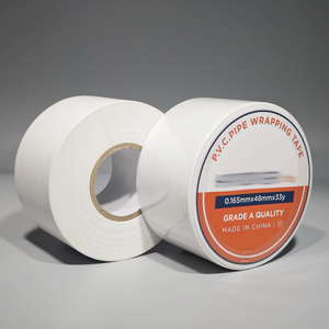 48mm * 30m chất kết dính tốt PVC Duct <span class=keywords><strong>Tape</strong></span> nhà sản xuất màu đen và trắng mặc sức đề kháng và chống lão hóa PVC Ống gói băng - Product Image 1