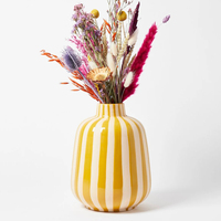 Vase en porcelaine rayé de style nordique moderne, fait main, écologique, pour la décoration de la maison, présentoir pour plantes artificielles, 4-8 pouces