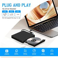 Lecteur de DVD-ROM externe USB de type plateau mince, lecteur de CD/VCD/DVD, cache de 2 Mo pour ordinateur portable/ordinateur portable/PC/ordinateurs de bureau, prise en charge de DVD+RW