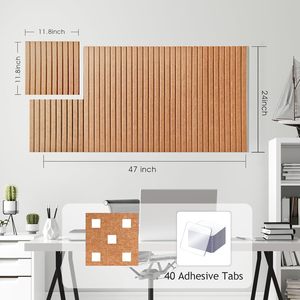 Panel Acústico ROOAOO Color Naranja Quemado de 1700 g/m² con Rayas Verticales Grandes, Panel Acústico de Pared con Pin para Diseño de Oficina - Product Image 3