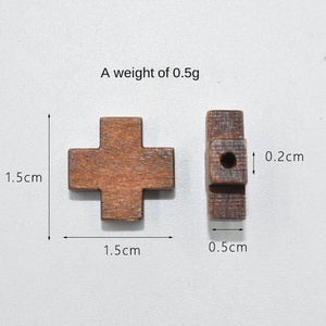 Pendentif croix vintage en <span class=keywords><strong>bois</strong></span> bricolage à vente chaude, accessoire <span class=keywords><strong>de</strong></span> mini bracelet multicolore - Product Image 2